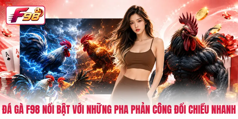 Đá gà F98 nổi bật với những pha phản công đổi chiều nhanh