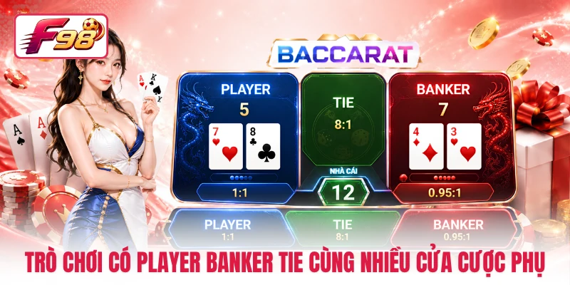 Trò chơi có Player Banker Tie cùng nhiều cửa cược phụ